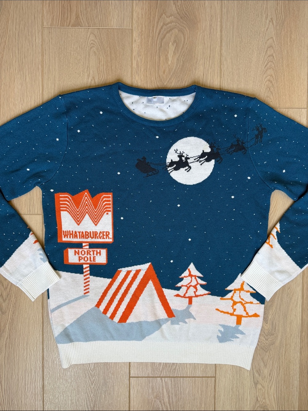 Ugly Christmas Sweater Whataburger North Pole Festive Holiday Party Santa XL